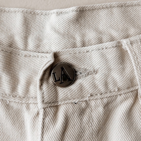 Vintage 90s high rise denim cut off jorts light beige cream - Picture 7 of 7